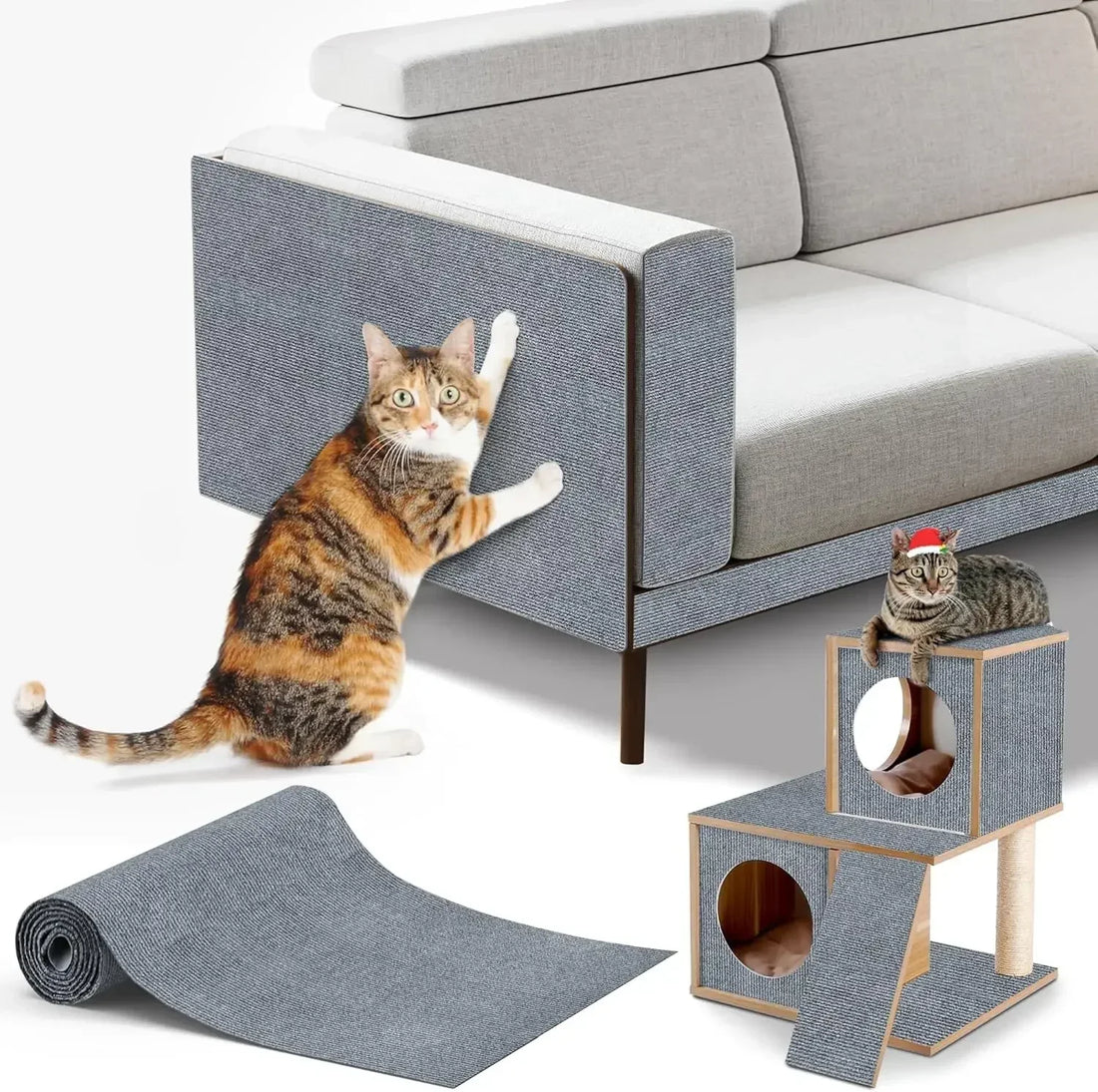 Griffoir mural d'angle pour détourner les griffades du chat