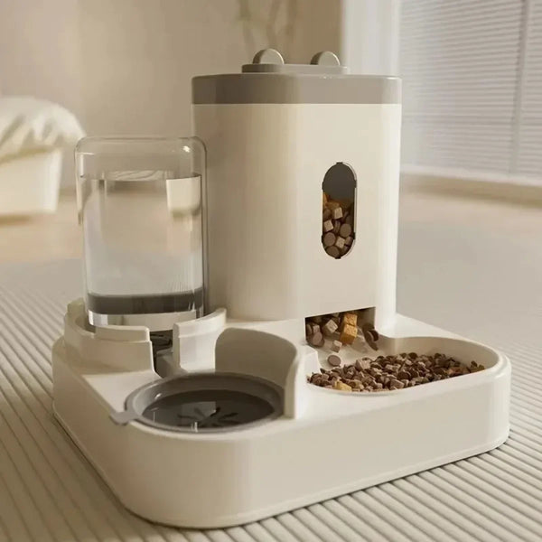 Distributeur de croquettes 2-en-1 — Réserve + eau